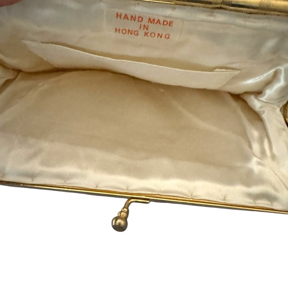 Vintage Art Deco Beaded Handbag 50s 60s Era Handmade Silver Gold Pearl Hong Kong - Picture 9 of 12